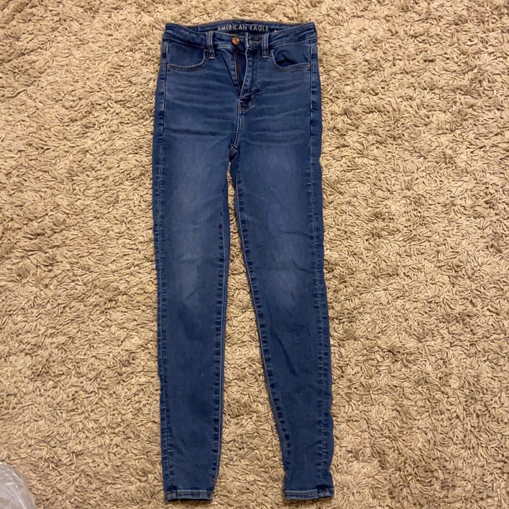 American Eagle size 0 blue skinny jeans